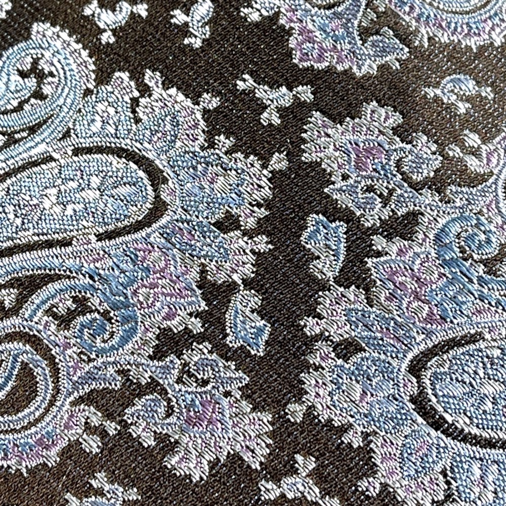 Barbara Blank New York Mens Silk Paisley Tie Brown Blue Handmade Necktie USA - Picture 2 of 5